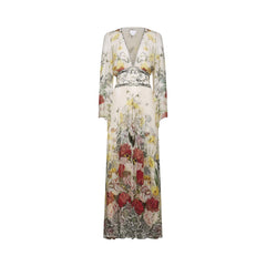 Cora flared-sleeve floral maxi dress