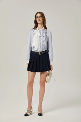Mélisande embroidered a-line pleated skirt