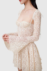 Koprae Lace Jacquard Mini Dress
