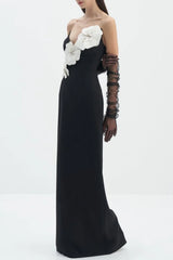 Lilith Floral Strapless Maxi Bandage Dress