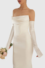 Heega Off Shoulder Corset Maxi Dress - White