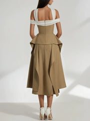 Hitka Off Shoulder Peplum Two Piece Set