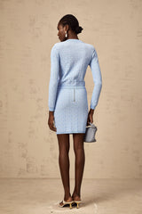 Anais knit patterned-jacquard cardigan & skirt matching set
