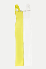 Darrah Floral Appliqué Maxi Bandage Dress - Yellow