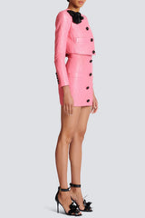 Emory Leather Embellished Cropped Jacket