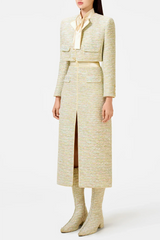 Bavat Tweed Blazer Two Piece Set - Mint