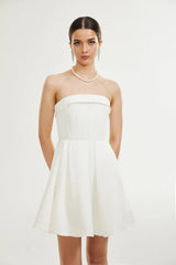 Kyra white off-shoulder flared dress
