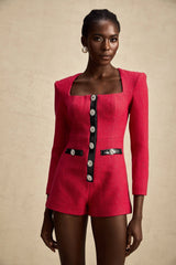 Célestine pink cut-out long-sleeved bodysuit