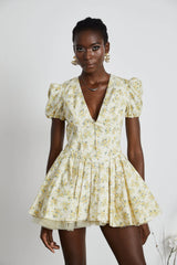 Liane floral-print pleated mini dress