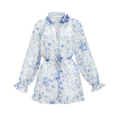 Isabeau white floral-print mini dress
