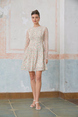Marion floral-print pleated mini dress