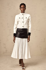 Cyrielle white contrast-color knitted jacket