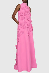 Dekeda Floral Appliqué Bow-tie Sleeveless Maxi Dress