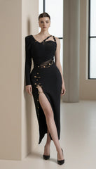 Maison Mid-calf Dress Elegant Evening Party Cocktail Outfit