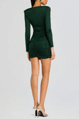 Erix Crystal Embellished Draped Mini Dress