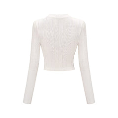 Button detailing knitted top & skirt matching set