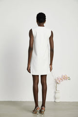 Marcella faux-flower mini dress