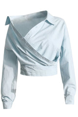 Amira Asymmetric Shirt - Blue