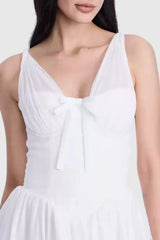 Doers Bow Ruched Mini Dress