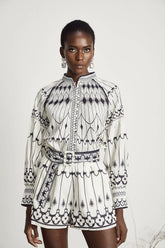 Allie graphic-print shirt & shorts matching set