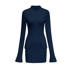 Coline fitted flared cuffs mini dress