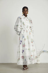 Manon floral-print cut-out shirt & skirt matching set