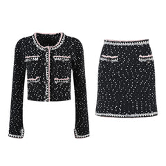 Alizée cropped jacket & skirt matching set