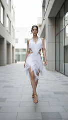 Maison Celie Fringe Cut-Out Dress 2025