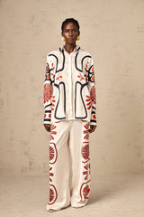 Amaranta graphic-print shirt & trousers matching set