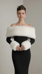 Evelyn Winter Faux-Fur Patchwork Maxi Dress