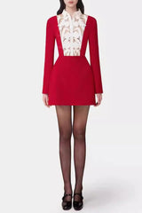Mayena Floral Cutout Mini Dress - Red