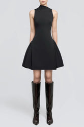 Eorkone Symmetric Draped Mini Dress - Black