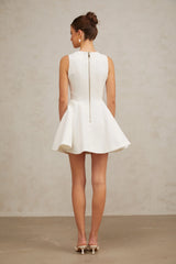 Élise pleated peplum-hem sleeveless mini dress