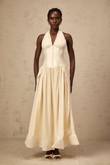 Charlotte halterneck tulle midi dress