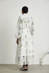 Manon floral-print cut-out shirt & skirt matching set