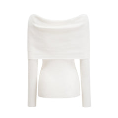 Ava knitted strapless long-sleeve top
