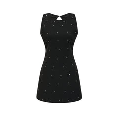 Delainey crystal-embellished open-back dress