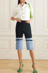 Angelica Patchwork Denim Shorts