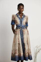 Aélis pattern-print midi dress
