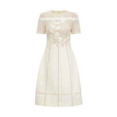 Diane floral embroidered openwork midi dress