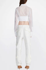 Delaney Grid Corset Shirt - White