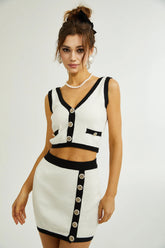 Emmelina cropped top & skirt matching set