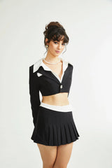 Juliette black jacket & skirt matching set