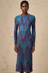 Marie zigzag knitted midi dress