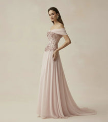 Floral Beaded Off-Shoulder Maxi Dress