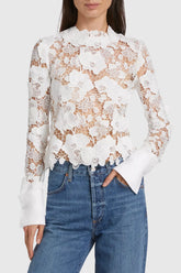 Cavallo Guipure Lace Long Sleeve Blouse