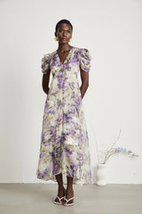 Chantal floral-print semi-sheer midi dress