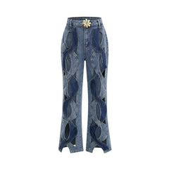 Blanche high-waist cut-out jeans