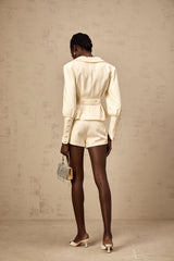 Iselin crystal-embellished jacket & shorts matching set