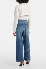 Gafna Spiral Zipper Jeans - Blue